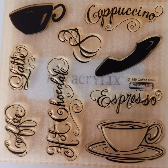 Coffee shop acrylic stamp set - Picture 1 of 1
